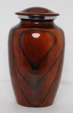 Wood Forest Natural Finish Cremation Urn for Adult Remains – Wooden Look Metal Urn, 10” x 6”