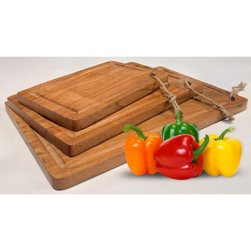 Acacia Wood Cutting Board Set of 3 – Natural Solid Wood Chopping & Serving Boards