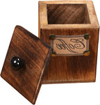 Wooden Tea Coffee Sugar Storage Canister Set with Holder (10.5×4×4 in)