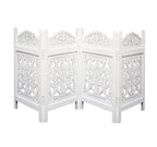 The Wooden Town Freestanding Dog Gate, Foldable 4-Panel Wooden Pet Gate for Doorways, Hallways & Stairs, White Finish, 72" W x 24" H