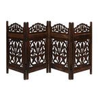 The Wooden Town Freestanding Dog Gate, Foldable 4-Panel Wooden Pet Gate for Doorways, Hallways & Stairs, Burnt Finish, 72" W x 24" H