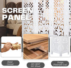 Hand-Carved Wooden Room Divider – 4-Panel Folding Screen (64”×54”)