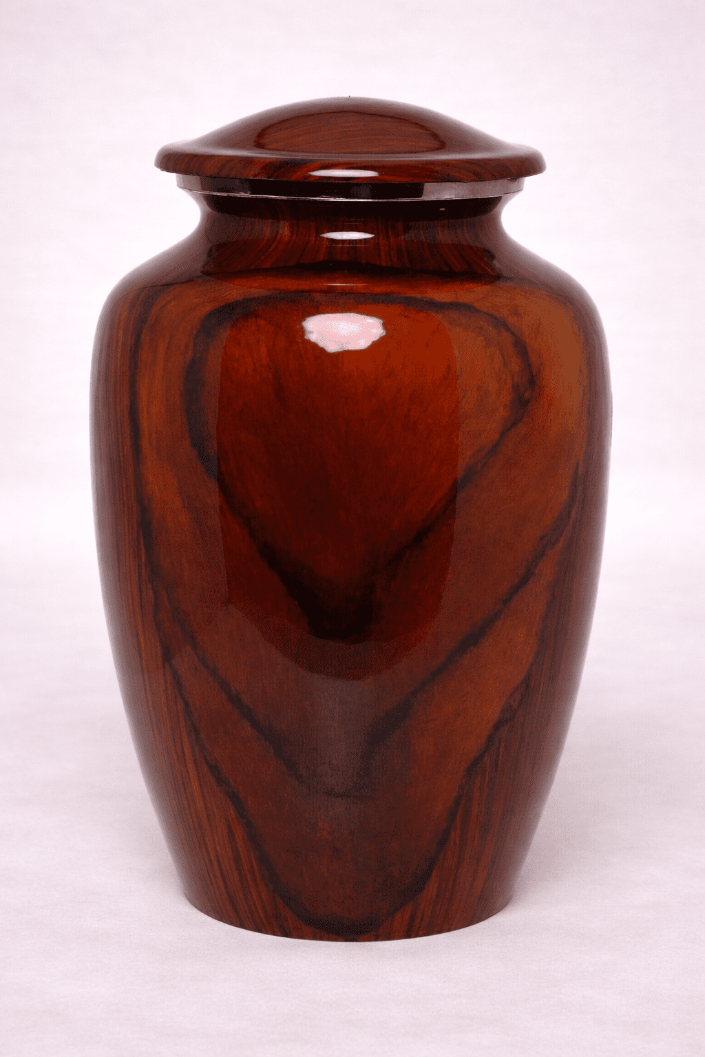 Wood Forest Natural Finish Cremation Urn for Adult Remains – Wooden Look Metal Urn, 10” x 6”