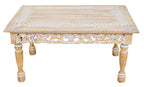 Rectangular Wooden Coffee Table – Cutwork Jali (36”×24”×18”)