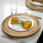 Natural Wooden Dinner Plates & Bowls – 11 Inch Round Serving Plates (2 Pack)