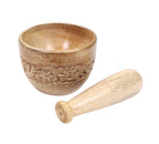 Hand-Carved Wooden Mortar & Pestle – 4 Inch Spice Grinder