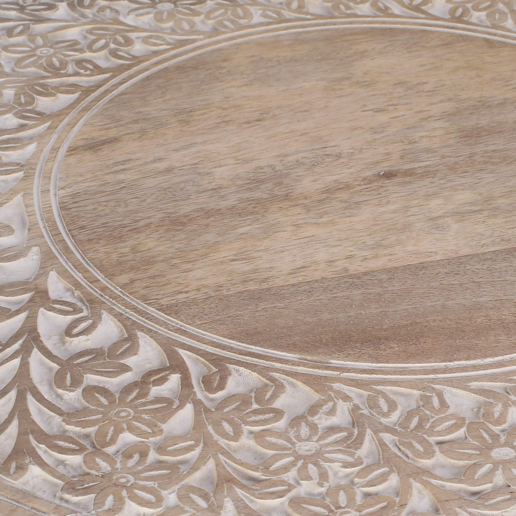 The Wooden Town White Wash End Table – 18" x 22"