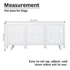 The Wooden Town Foldable Wooden Pet Gate, Freestanding Indoor Dog Gate for Doorways & Stairs, 54" Wide x 24" High, Solid Wood, Fully Assembled
