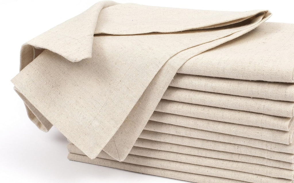 Linen Cloth Dinner Napkins Set of 12 – Reusable Table Linens (18×18 in)
