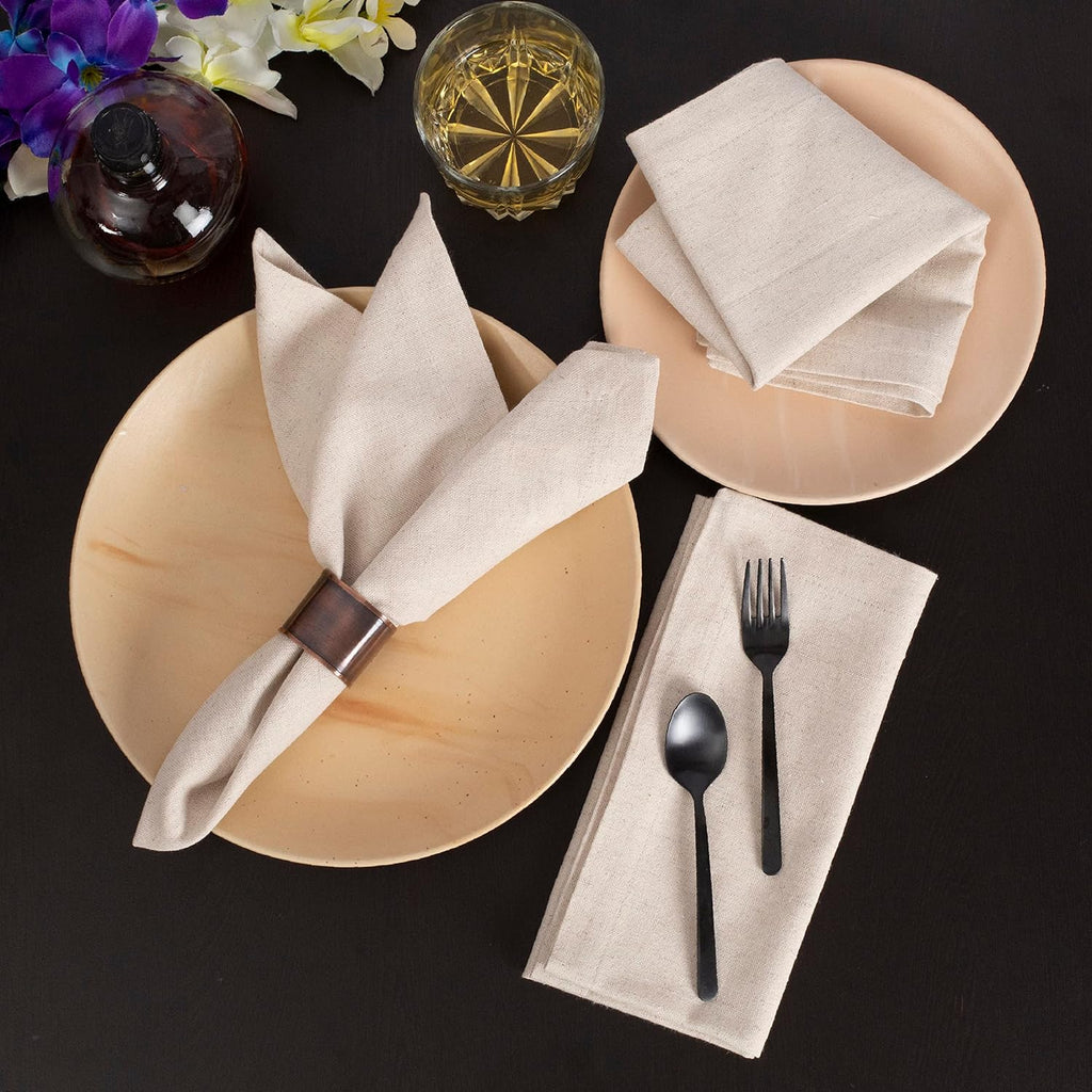 Linen Cloth Dinner Napkins Set of 12 – Reusable Table Linens (18×18 in)