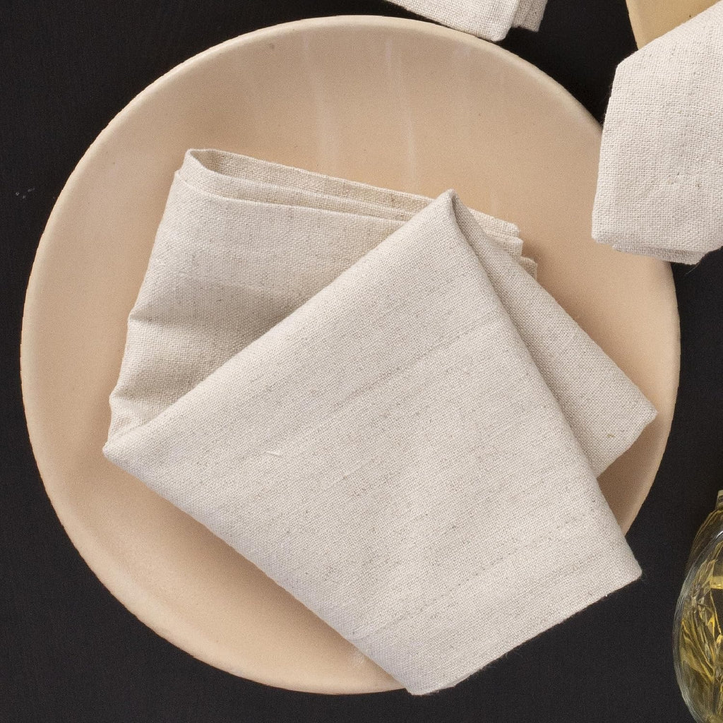 Linen Cloth Dinner Napkins Set of 12 – Reusable Table Linens (18×18 in)