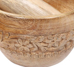 Hand-Carved Wooden Mortar & Pestle – 4 Inch Spice Grinder