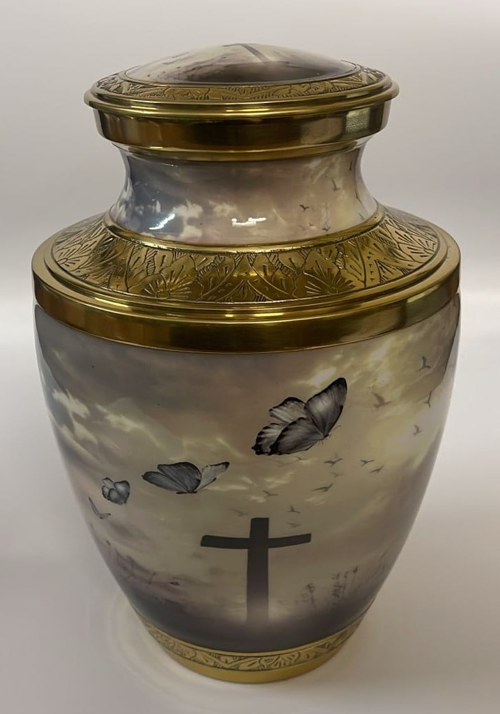 Trinity Sunset Multi Metal Cremation Urn with Engraving for Adult Ashes – 10” x 6”