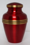 Avlon Crimson Red Gold Metal Cremation Urn for Adult Ashes – 10” x 7”