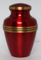Avlon Crimson Red Gold Metal Cremation Urn for Adult Ashes – 10” x 7”
