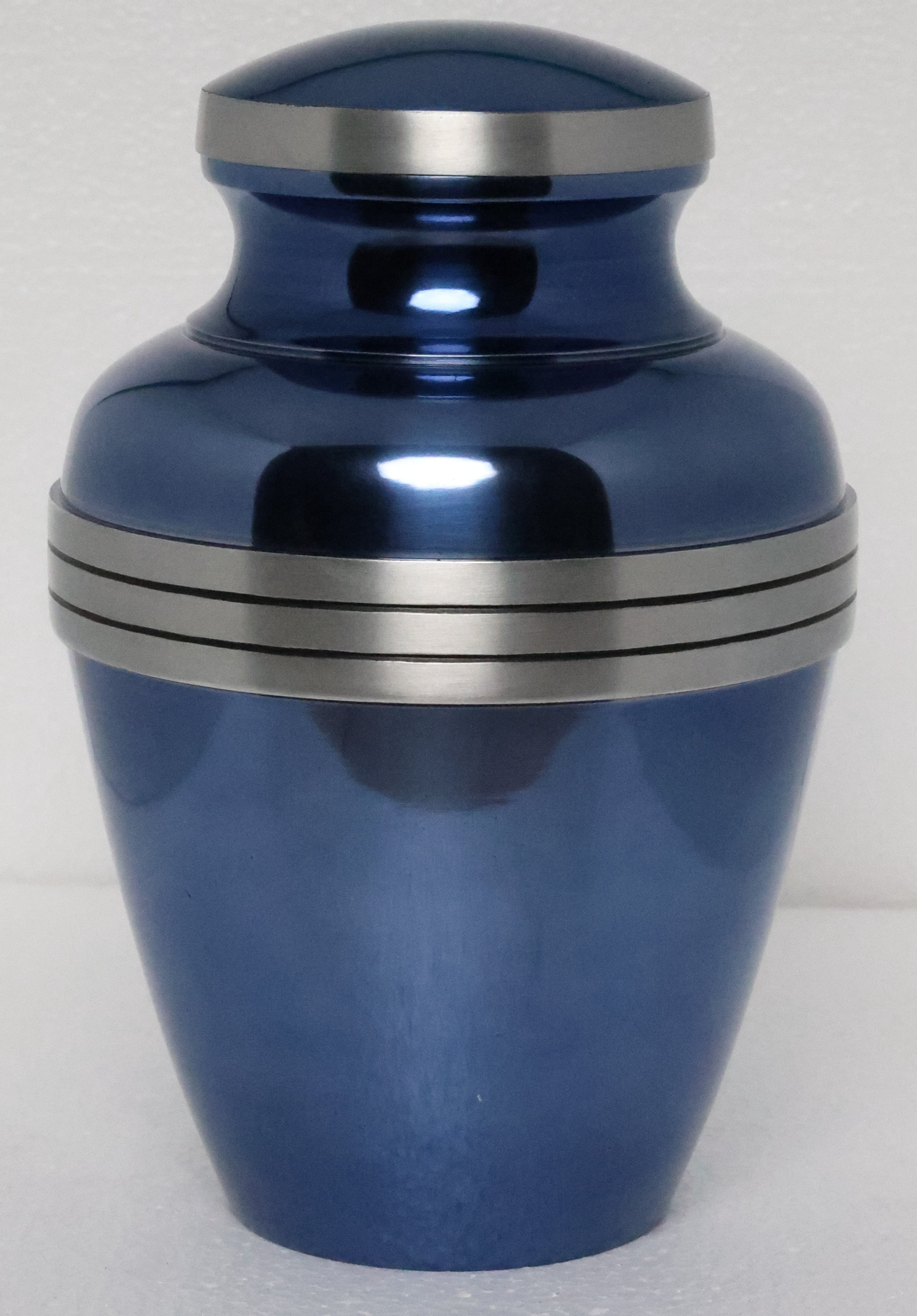 Avlon Rainbow Blue Gold Metal Cremation Urn for Adult Ashes – 10” x 7”
