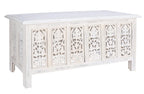 Rectangular Wooden Coffee Table, White Finish Modern Center Table, 36 x 18 Inch