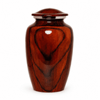 Wood Forest Natural Finish Cremation Urn for Adult Remains – Wooden Look Metal Urn, 10” x 6”