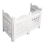 The Wooden Town Freestanding Dog Gate, Foldable 4-Panel Wooden Pet Gate for Doorways, Hallways & Stairs, White Finish, 72" W x 24" H