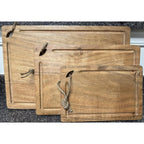 Acacia Wood Cutting Board Set of 3 – Natural Solid Wood Chopping & Serving Boards
