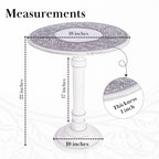 The Wooden Town Round Wood Side Table, Antique White Accent End Table for Living Room, Decorative Small Coffee Table, 18 x 22 Inch