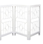 The Wooden Town Foldable Indoor Dog Gate, 4-Panel Freestanding Pet Gate with Arrow Pattern, White Finish, 72" W x 18" H