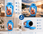 Blue Aluminum Cremation Urn for Adult Ashes – 10” x 6”